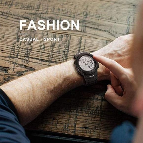 Mens Digital Sports Watch, Waterproof LED Screen Large Face Military Watches - Picture 4 of 7